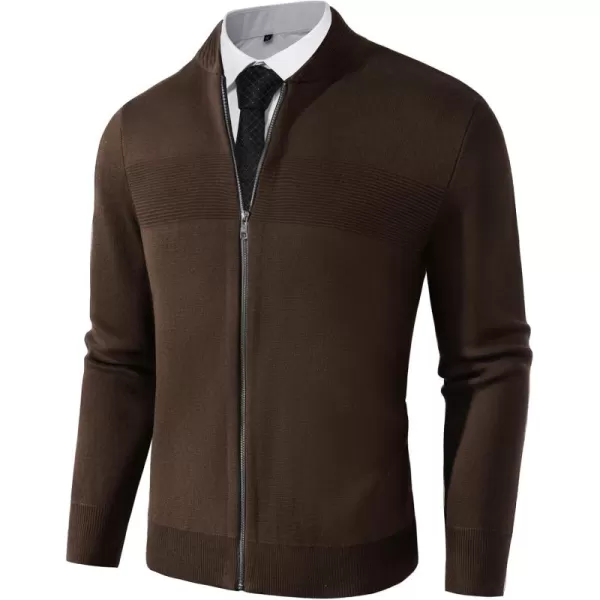 PJ PAUL JONES Mens Full Zip Cardigan Sweater Stand Collar Regular Fit Knit Sweaters