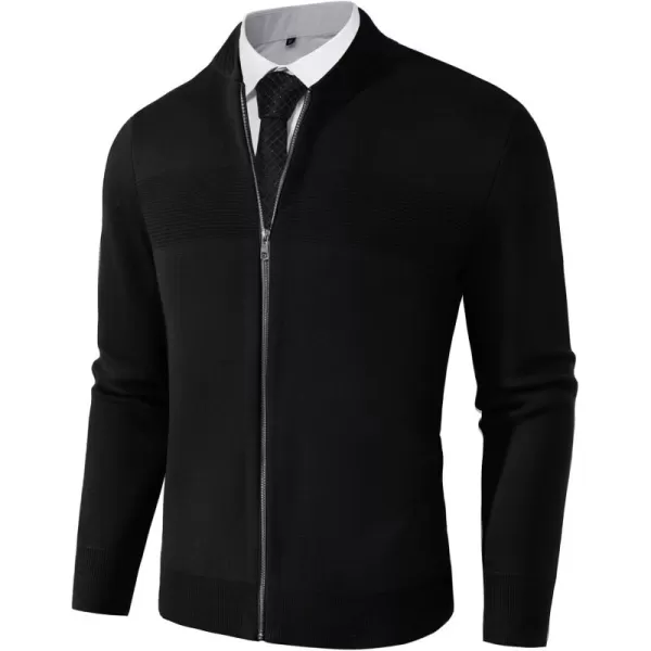 PJ PAUL JONES Mens Full Zip Cardigan Sweater Stand Collar Regular Fit Knit Sweaters