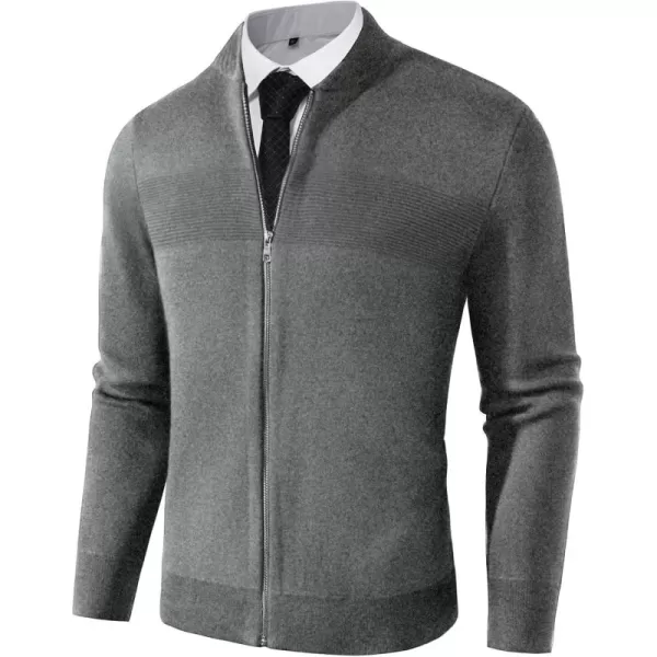 PJ PAUL JONES Mens Full Zip Cardigan Sweater Stand Collar Regular Fit Knit Sweaters