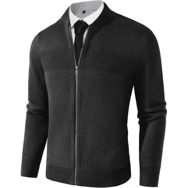 PJ PAUL JONES Mens Full Zip Cardigan Sweater Stand Collar Regular Fit Knit Sweaters