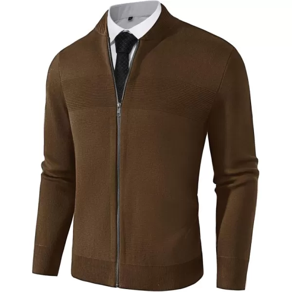 PJ PAUL JONES Mens Full Zip Cardigan Sweater Stand Collar Regular Fit Knit Sweaters