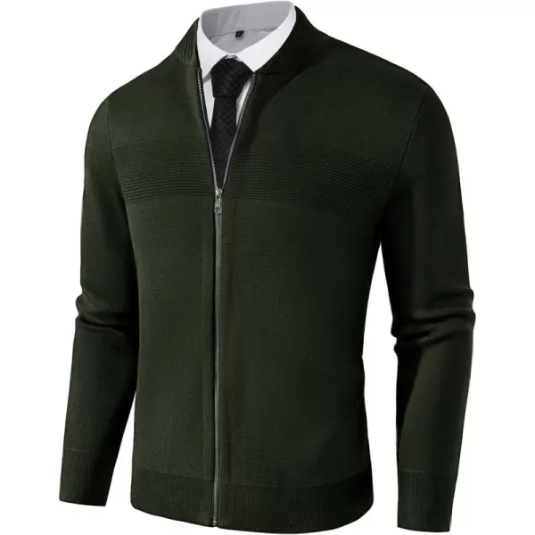 PJ PAUL JONES Mens Full Zip Cardigan Sweater Stand Collar Regular Fit Knit Sweaters