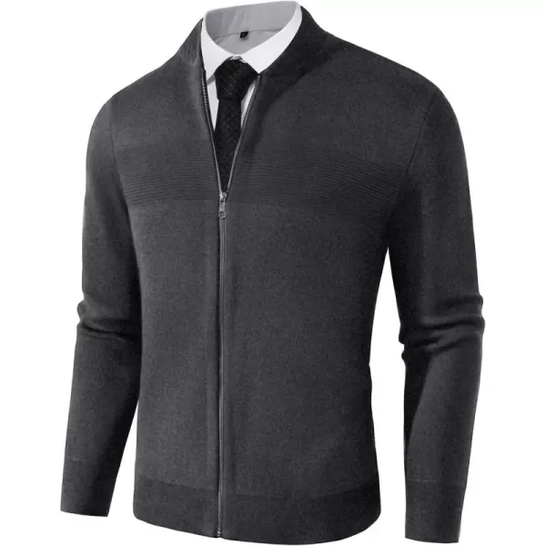 PJ PAUL JONES Mens Full Zip Cardigan Sweater Stand Collar Regular Fit Knit Sweaters