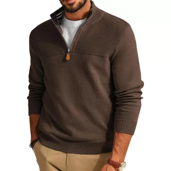 PJ PAUL JONES Men's Quarter Zip Sweater Slim Fit Casual Pullover Sweater Mock Neck Polo Sweaters
