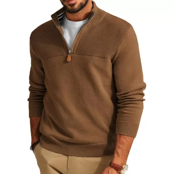 PJ PAUL JONES Men's Quarter Zip Sweater Slim Fit Casual Pullover Sweater Mock Neck Polo Sweaters