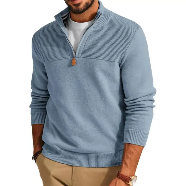 PJ PAUL JONES Men's Quarter Zip Sweater Slim Fit Casual Pullover Sweater Mock Neck Polo Sweaters