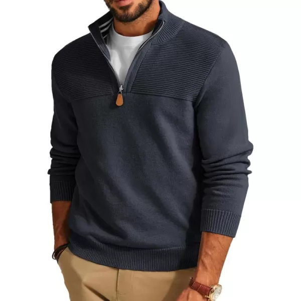 PJ PAUL JONES Men's Quarter Zip Sweater Slim Fit Casual Pullover Sweater Mock Neck Polo Sweaters