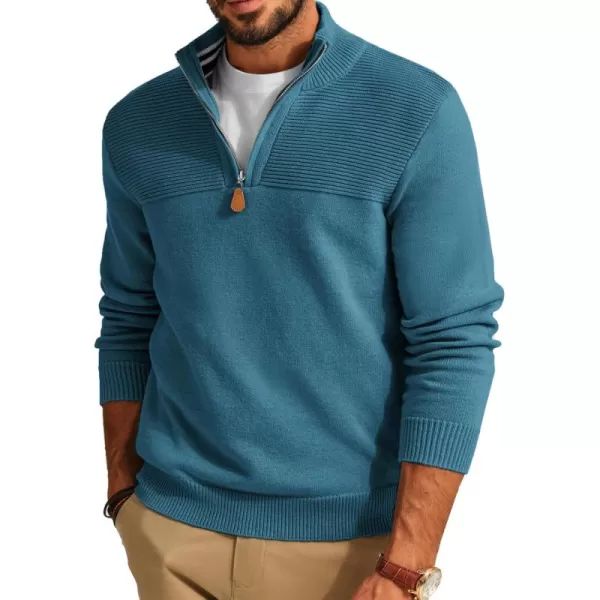 PJ PAUL JONES Men's Quarter Zip Sweater Slim Fit Casual Pullover Sweater Mock Neck Polo Sweaters