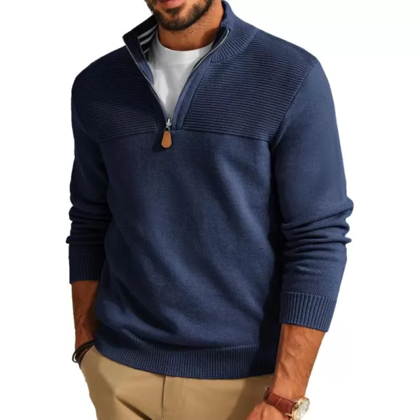PJ PAUL JONES Men's Quarter Zip Sweater Slim Fit Casual Pullover Sweater Mock Neck Polo Sweaters