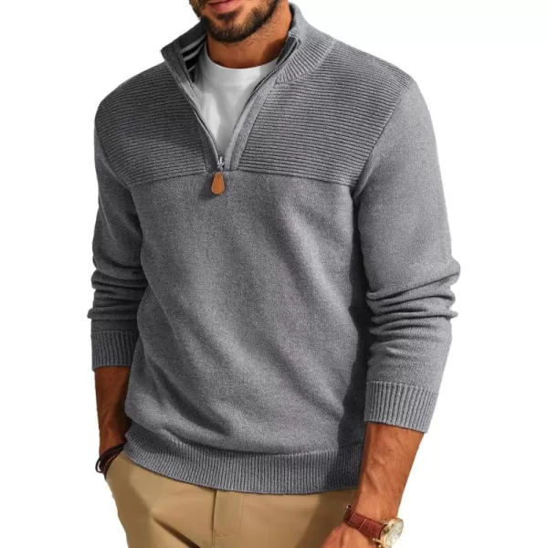 PJ PAUL JONES Men's Quarter Zip Sweater Slim Fit Casual Pullover Sweater Mock Neck Polo Sweaters