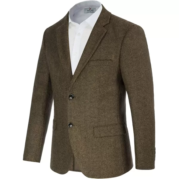 Mens Wool Blend Blazer Jacket Houndstooth Suit Blazer Notch Lapel 2 Button