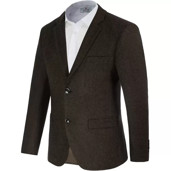 Mens Wool Blend Blazer Jacket Houndstooth Suit Blazer Notch Lapel 2 Button