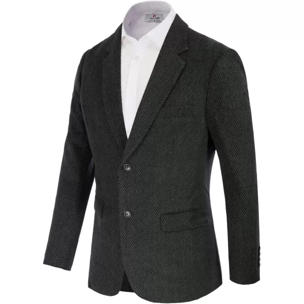 Mens Wool Blend Blazer Jacket Houndstooth Suit Blazer Notch Lapel 2 Button