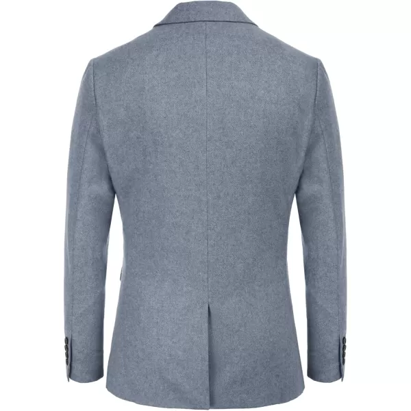 Mens Wool Blend Blazer Jacket Houndstooth Suit Blazer Notch Lapel 2 Button