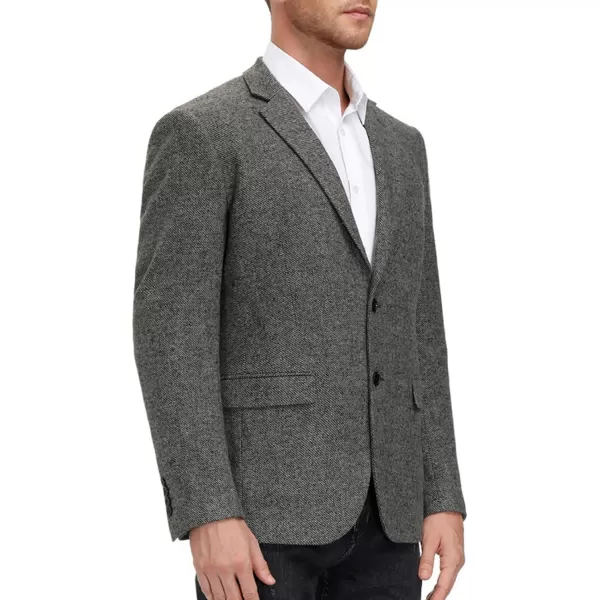 Mens Wool Blend Blazer Jacket Houndstooth Suit Blazer Notch Lapel 2 Button