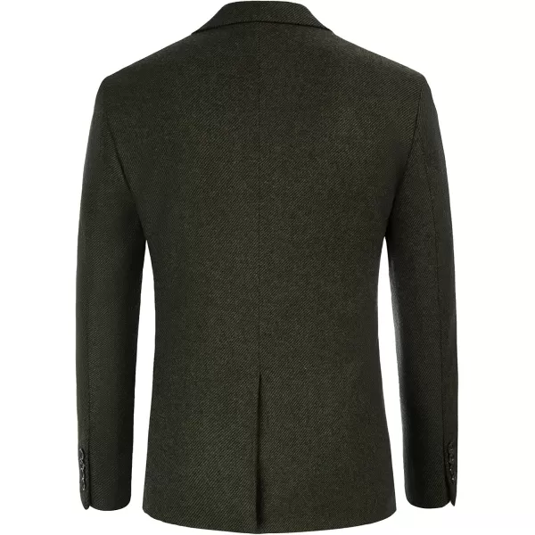 Mens Wool Blend Blazer Jacket Houndstooth Suit Blazer Notch Lapel 2 Button