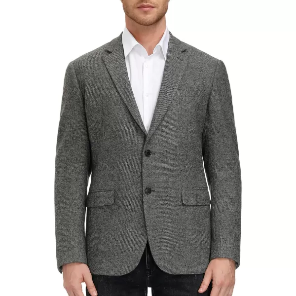 Mens Wool Blend Blazer Jacket Houndstooth Suit Blazer Notch Lapel 2 Button