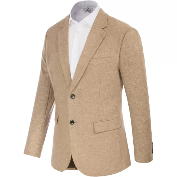 Mens Wool Blend Blazer Jacket Houndstooth Suit Blazer Notch Lapel 2 Button