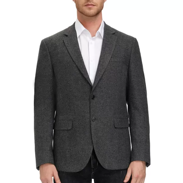 Mens Wool Blend Blazer Jacket Houndstooth Suit Blazer Notch Lapel 2 Button
