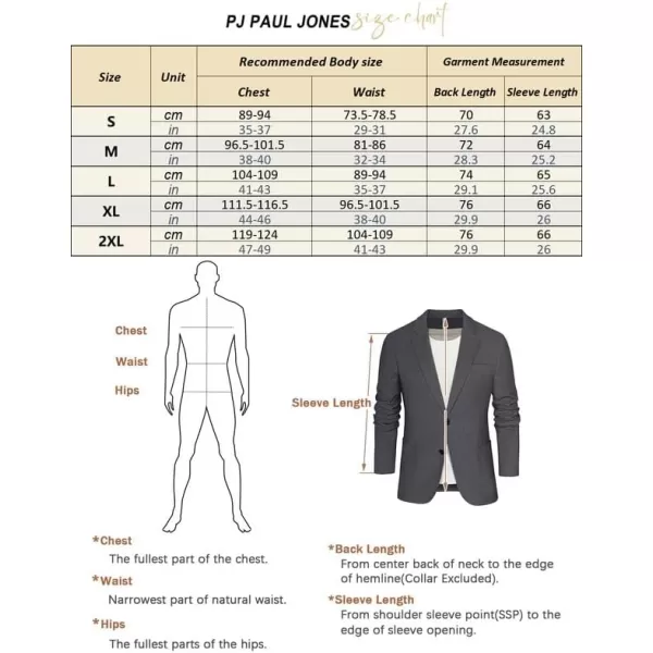 PJ PAUL JONES Mens Sport Coat Casual Lightweight Blazers Two Button Business Sports Jackets