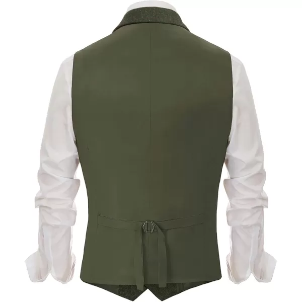 PJ PAUL JONES Mens Western Herringbone Suit Vest Tweed Wool Blend Slim Fit Waistcoat