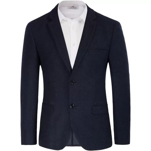 Mens Wool Blend Blazer Jacket Houndstooth Suit Blazer Notch Lapel 2 Button