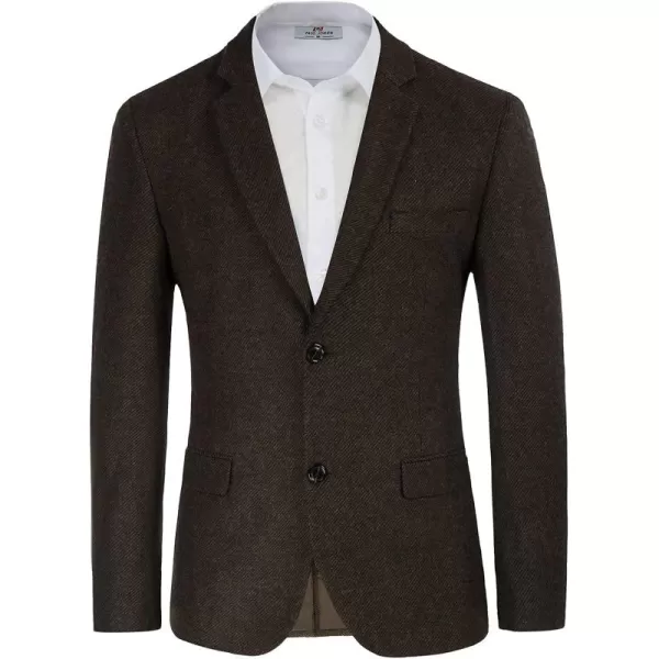 Mens Wool Blend Blazer Jacket Houndstooth Suit Blazer Notch Lapel 2 Button