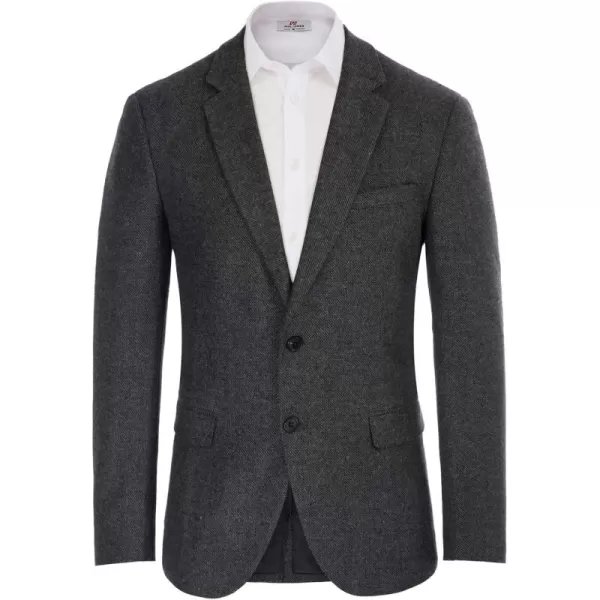 Mens Wool Blend Blazer Jacket Houndstooth Suit Blazer Notch Lapel 2 Button