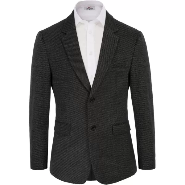 Mens Wool Blend Blazer Jacket Houndstooth Suit Blazer Notch Lapel 2 Button