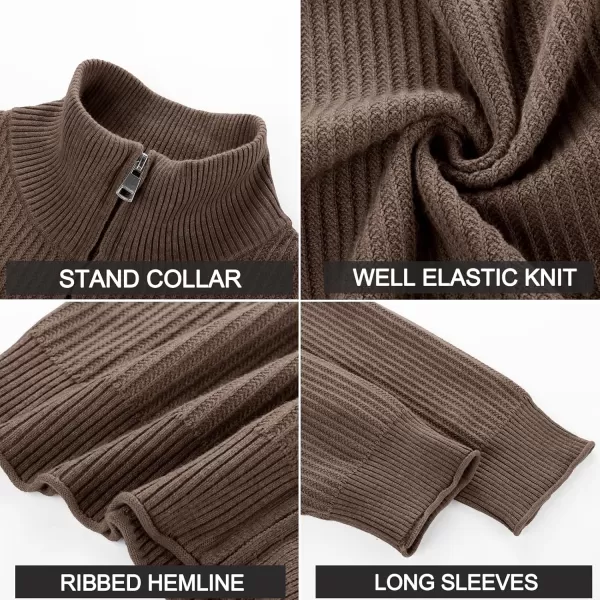 PJ PAUL JONES Mens Cardigan Sweaters Slim Fit Full Zip Up Sweater Stand Collar Casual Knitted Cardigans