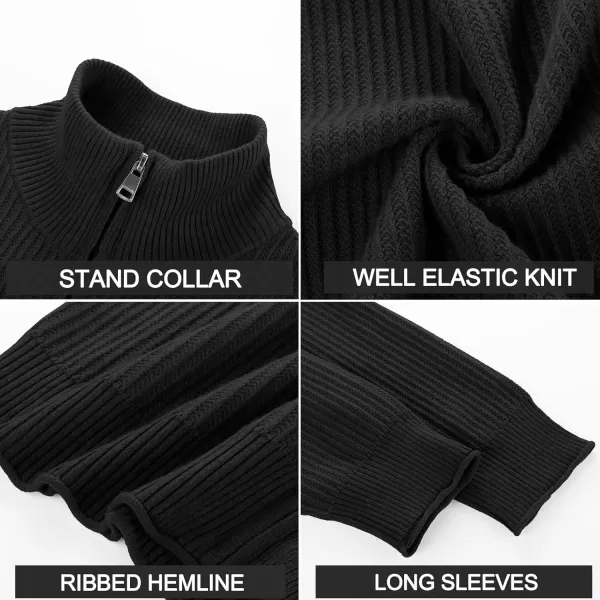 PJ PAUL JONES Mens Cardigan Sweaters Slim Fit Full Zip Up Sweater Stand Collar Casual Knitted Cardigans