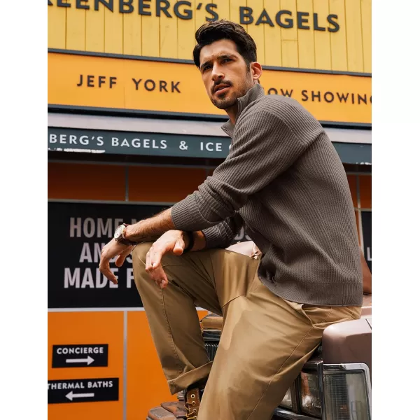 PJ PAUL JONES Mens Cardigan Sweaters Slim Fit Full Zip Up Sweater Stand Collar Casual Knitted Cardigans