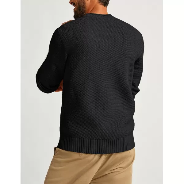 PJ PAUL JONES Men's Crewneck Pullover Sweater Casual Thick Weave Textured Sweaters