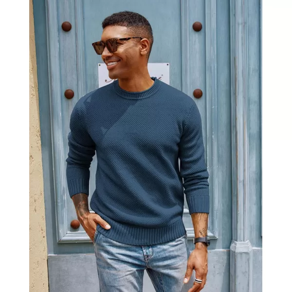 PJ PAUL JONES Men's Crewneck Pullover Sweater Casual Thick Weave Textured Sweaters