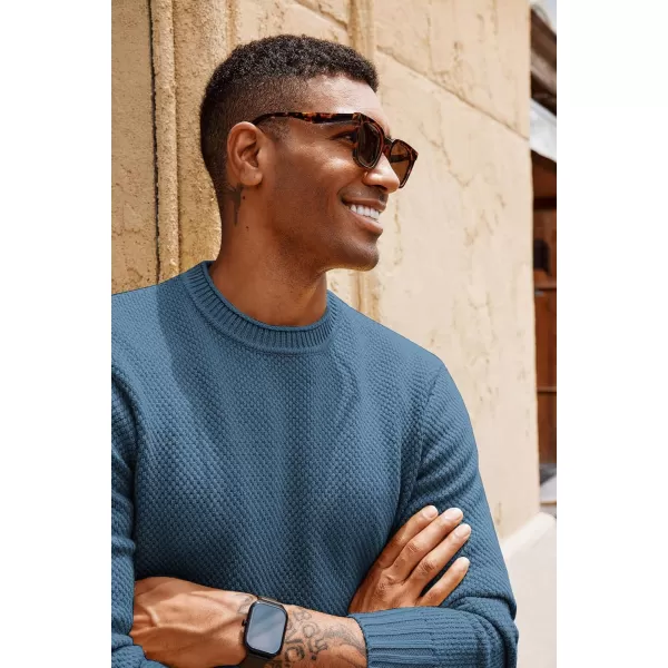 PJ PAUL JONES Men's Crewneck Pullover Sweater Casual Thick Weave Textured Sweaters