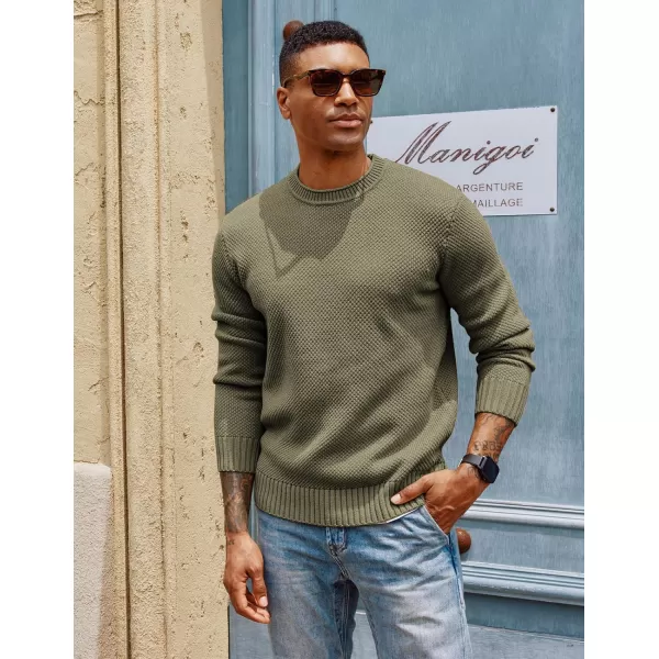 PJ PAUL JONES Men's Crewneck Pullover Sweater Casual Thick Weave Textured Sweaters