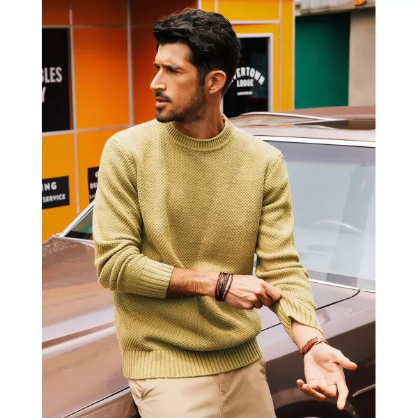 PJ PAUL JONES Men's Crewneck Pullover Sweater Casual Thick Weave Textured Sweaters