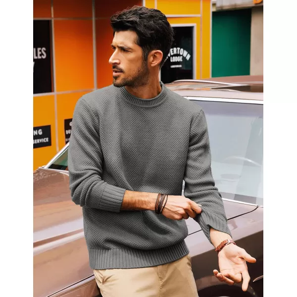 PJ PAUL JONES Men's Crewneck Pullover Sweater Casual Thick Weave Textured Sweaters