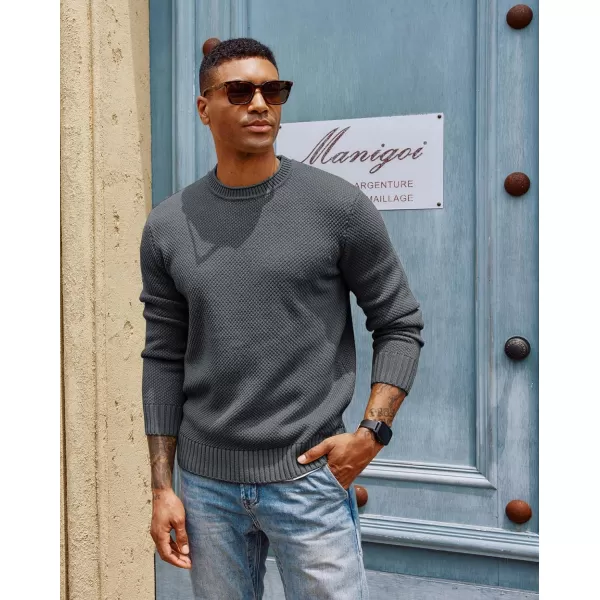 PJ PAUL JONES Men's Crewneck Pullover Sweater Casual Thick Weave Textured Sweaters