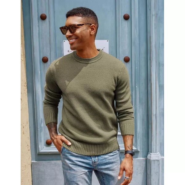PJ PAUL JONES Men's Crewneck Pullover Sweater Casual Thick Weave Textured Sweaters