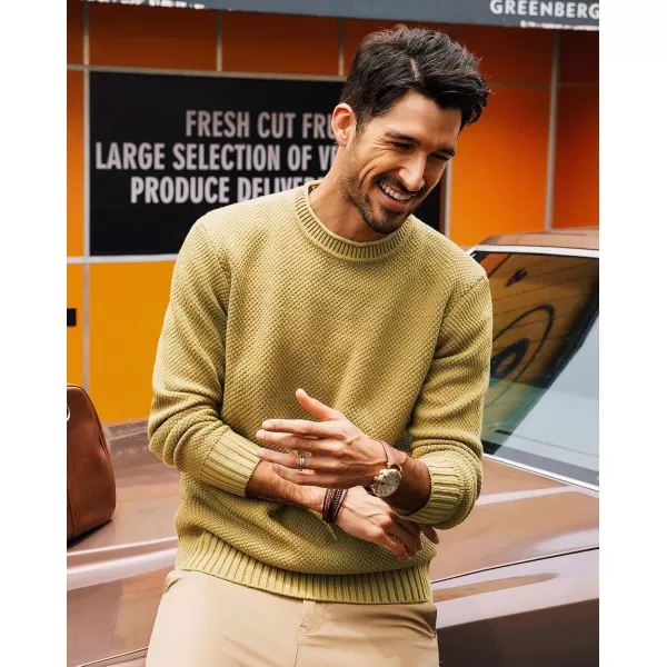 PJ PAUL JONES Men's Crewneck Pullover Sweater Casual Thick Weave Textured Sweaters
