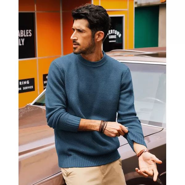 PJ PAUL JONES Men's Crewneck Pullover Sweater Casual Thick Weave Textured Sweaters