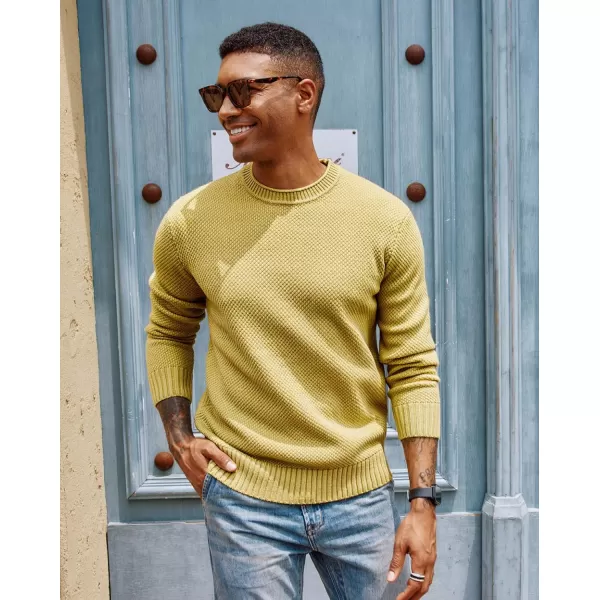 PJ PAUL JONES Men's Crewneck Pullover Sweater Casual Thick Weave Textured Sweaters