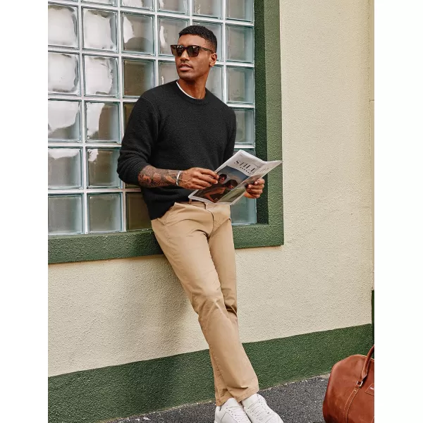PJ PAUL JONES Mens Crewneck Sweatshirt Casual Fleece Long Sleeve Knitted Slim Fit Pullover Sweaters