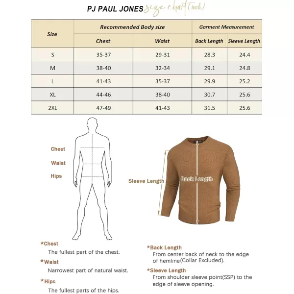 PJ PAUL JONES Mens Crewneck Sweatshirt Casual Fleece Long Sleeve Knitted Slim Fit Pullover Sweaters