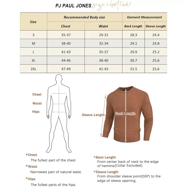 PJ PAUL JONES Mens Crewneck Sweatshirt Casual Fleece Long Sleeve Knitted Slim Fit Pullover Sweaters