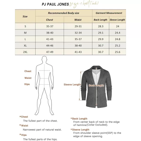 PJ PAUL JONES Men's Notch Collar Sweaters Slim Fit Button Down Cardigan Sweaters Notched Collar Textured Sweater Khaki L