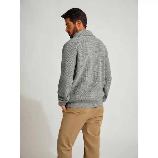 PJ PAUL JONES Mens Quarter Zip Pullover Waffle Textured Sweater Casual Knitted Loose Fit Oversize Sweater