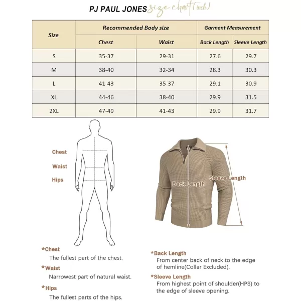 PJ PAUL JONES Mens Quarter Zip Pullover Waffle Textured Sweater Casual Knitted Loose Fit Oversize Sweater