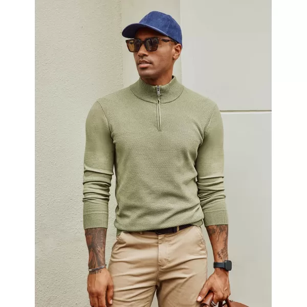 PJ PAUL JONES Mens Quarter Zip Up Sweaters Casual Half Zip Polo Pullover Sweaters Knitted Slim Fit Mock Neck Pullovers